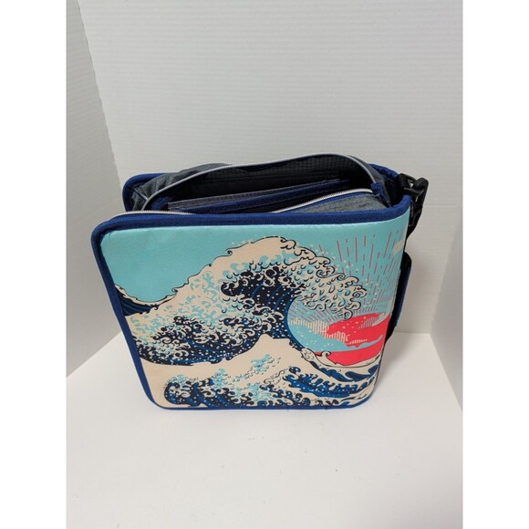 Case-It The Mighty Zip Tab Japanese Wave 3 Ring Zipper Binder & File Folder - Picture 5 of 6